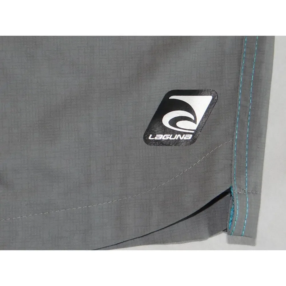 Laguna Men's Beach Shorts - Stylish Stripes in Blue & Gray‎